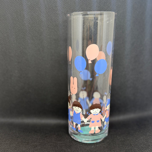 昭和時代 - 小朋友圖案 高身玻璃杯
